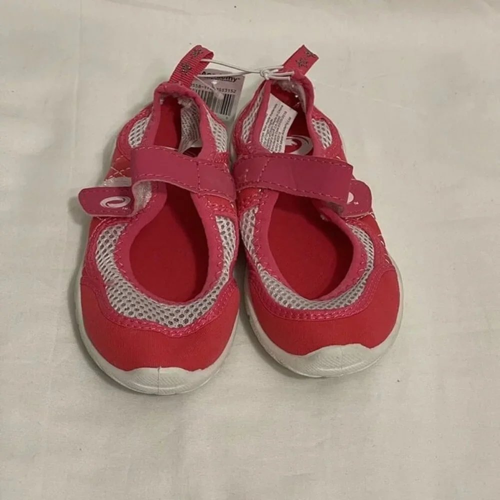 NEW Girl's Pink Water Shoes Sz 11 Microfiber & Mesh, Slip-on Non-Skid Mary Jane